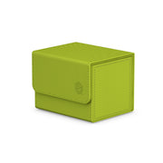 Ultimate Guard Sidewinder 100+ - Summer Edition - Lime - Lime green rectangular deck box with smooth matte finish and stitched edges, compact design with a flap lid and subtle.