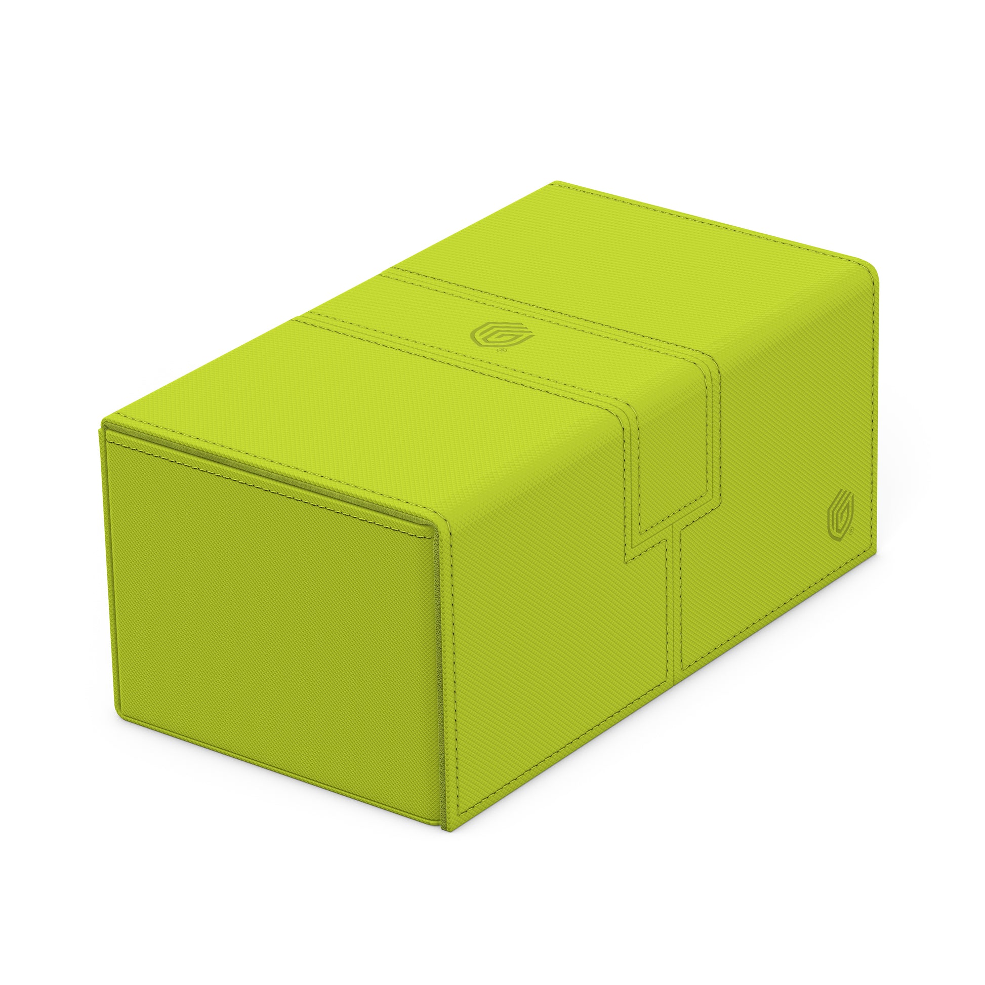 Ultimate Guard Twin Flip'n'Tray 200+ - Summer Edition - Lime - Lime green rectangular deck box with smooth matte finish and subtle embossed logo on top and side.