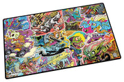 Ultimate Guard: Play-Mat Magic: The Gathering - Aetherdrift - Revved-Up Racers - Rectangular playmat with vibrant, detailed illustrations of fantastical racing creatures, bright colorful backgrounds, and a