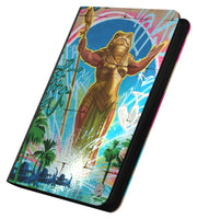 Ultimate Guard: Zipfolio 360 Xenoskin Magic: The Gathering - Aetherdrift- Sab-Sunen, Luxa Embodied - Card storage binder with colorful artwork of golden armored figure rising from water, surrounded by tropical plants and.
