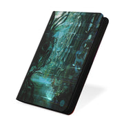 Ultimate Guard Zipfolio: 360 Xenoskin Magic: The Gathering Duskmourn - Walk-in Closet - Black zippered folio with green and teal mystical forest artwork featuring abstract shapes and glowing accents.