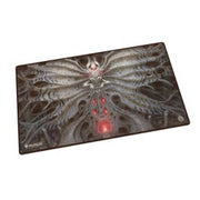 Ultimate Guard Play-Mat: Magic: The Gathering Duskmourn - Valgavoth, Terror Eater - Dark fantasy playmat with intricate gray tentacles and glowing red eyes, smooth fabric surface.