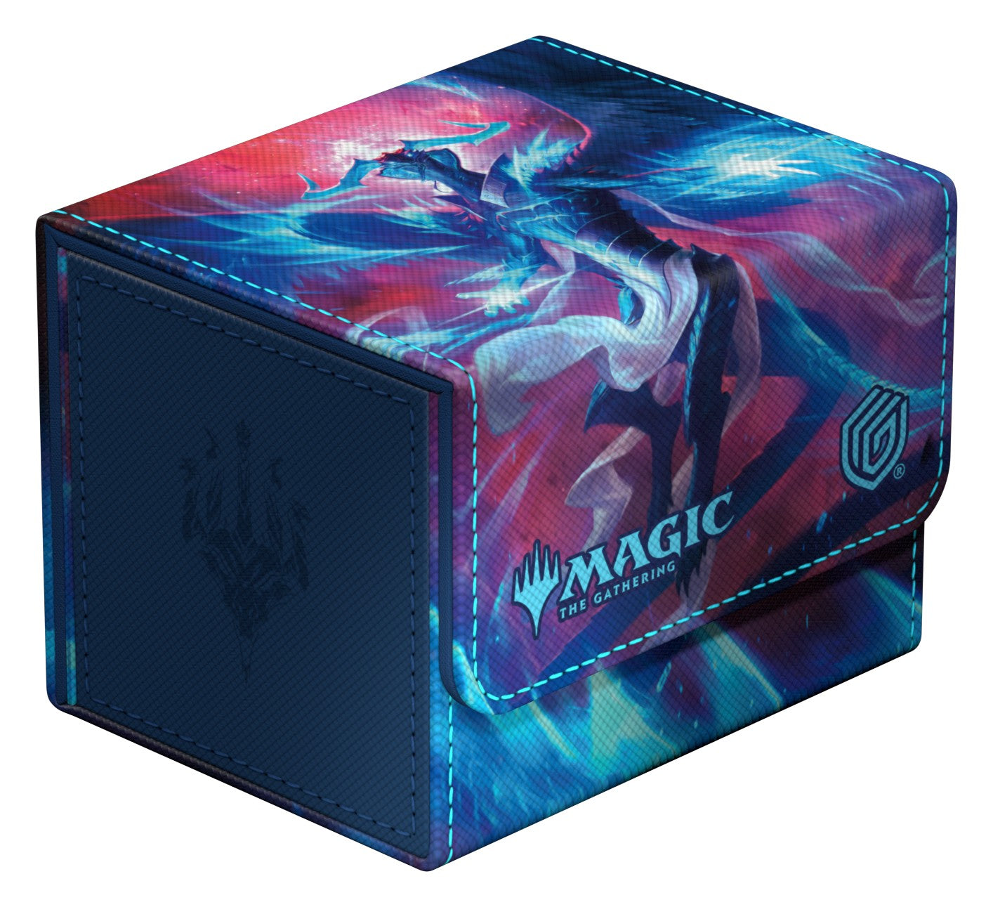Ultimate Guard Sidewinder 100+ - Magic: The Gathering Tarkir: Dragonstorm - Ugin, Eye of the Storms - Blue and red rectangular deck box with Ugin artwork, Magic logo, and a magnetic flap closure.