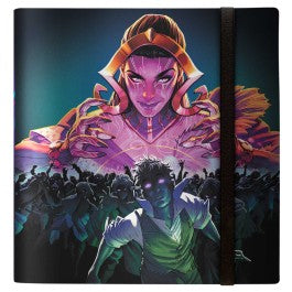 Ultra Pro Pro Binder 12-Pocket - Magic the Gathering Foundations - Black card binder with colorful Magic the Gathering character art and a black elastic closure band.