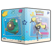 Binder: 4-Pocket: Portfolio: Pokémon: Iono & Bellibolt - Blue and cream 4-pocket binder featuring Pokémon characters Iono and Bellibolt with star and lightning motifs.