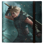 Binder: 12-Pocket: PRO: Magic the Gathering: Final Fantasy - Black binder featuring a detailed Final Fantasy character wielding a large sword, secured with a black elastic strap.