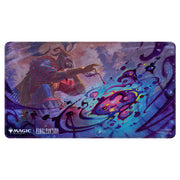 Playmat: Holofoil: Magic the Gathering: Final Fantasy: Poison the Waters - Rectangular playmat with dark purple and blue tones, featuring a fantasy character casting a swirling magical spell, branded