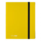 Ultra Pro Eclipse 9-Pocket Pro Binder - Lemon Yellow - Lemon yellow Ultra Pro Eclipse 9-pocket card binder with black elastic strap and Ultra PRO logo.