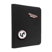 Ultra Pro Zippered PRO Binder 9-Pocket: Patchcraft - Black - Black zippered card binder with two Patchcraft logos, smooth textured cover, slim design.
