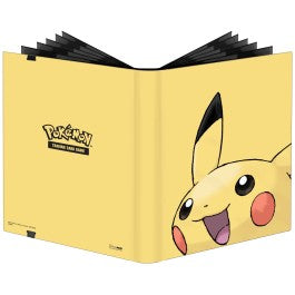 Ultra Pro Portfolio 9-Pocket Pokemon Pikachu - Yellow Ultra Pro Portfolio binder with 9 pockets, featuring Pikachu's smiling face and Pokemon logo.