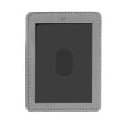 Ultra Pro Card Pocket: Patchcraft - Gray - Gray rectangular card pocket with stitched edges and central black patch for card display.