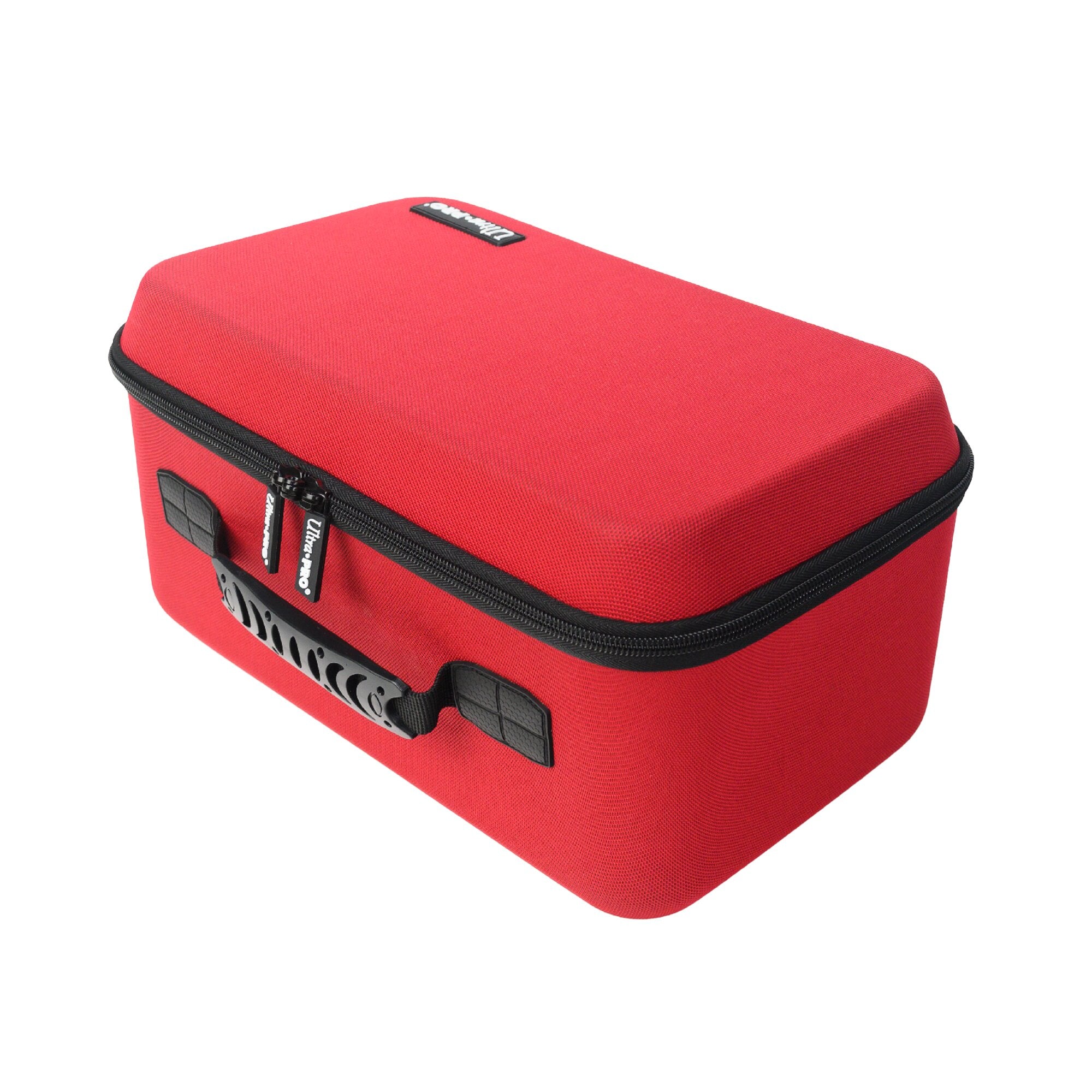 Ultra Pro: Showcase Vault - Red (PREORDER) - Red rectangular hard-shell storage case with black zipper and handle, compact design.