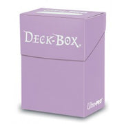 Ultra Pro Poly Deck Box - Lilac - Lilac rectangular plastic deck box with hinged lid and white Deck Box and Ultra Pro logos.