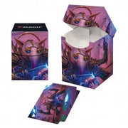 Ultra Pro Deck Box - MTG March of the Machine E - Hexagonal MTG Ultra Pro Deck Box with vibrant purple and blue fantasy art from March of the Machine E series, showing a.