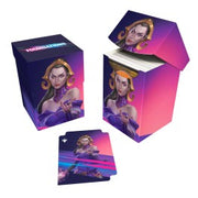 Ultra Pro Deck Box - Magic the Gathering Foundations - Dark - Dark purple rectangular deck box with a female magician illustration and matching card sleeves featuring the same character.