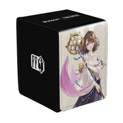 Ultra Pro Alcove Flip Box - Magic: The Gathering Final Fantasy - Yuna Grand Summoner (PREORDER) - Black flip box with a white panel featuring an illustrated female character holding a staff, soft pastel colors,.