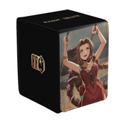 Ultra Pro Alcove Flip Box - Magic: The Gathering Final Fantasy - Aerith Gainsborough (PREORDER) - Black flip box with gold "Ultra Pro" logo on side and vibrant artwork of Aerith Gainsborough in red dress on front panel.