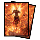 Ultra Pro Sleeves - MTG March of the Machine V2 - Card sleeves featuring fiery armored figure engulfed in flames with black borders.