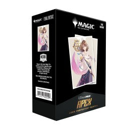 Ultra Pro Apex Sleeves - Magic: The Gathering Final Fantasy - Yuna Grand Summoner (PREORDER) - Black box of Ultra Pro Apex card sleeves featuring pastel-colored anime-style artwork of Yuna from Final Fantasy with a.