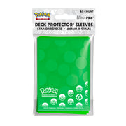 Ultra Pro Pokémon Energy Sleeves - Grass Type - 65-pack of vibrant green Ultra Pro Pokémon Grass Type deck sleeves with subtle leaf pattern and white Pokémon logo.