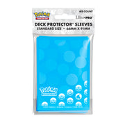 Ultra Pro Pokémon Energy Sleeves - Water Type - Bright blue Ultra Pro Pokémon card sleeves with Water type symbols and white Pokémon logo, standard size.