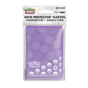 Ultra Pro Pokémon Energy Sleeves - Psychic Type - Purple card sleeves with large subtle circles and white Pokémon logo and Pokéball icons on the bottom right.