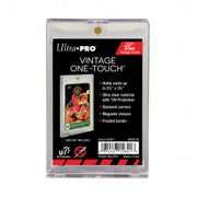 Ultra Pro Vintage Card One Touch Holder - Clear rigid plastic card holder with black backing, designed to protect and display vintage cards up to 2.5" by 3.5".