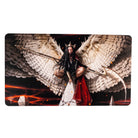 Ultra Pro Playmat - MTG March of the Machine D - Fantasy-themed playmat featuring a winged warrior woman in dark armor with a spear, dramatic red and black tones.
