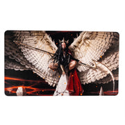 Ultra Pro Playmat - MTG March of the Machine D - Fantasy-themed playmat featuring a winged warrior woman in dark armor with a spear, dramatic red and black tones.
