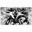 Ultra Pro Black Stitched Playmat - MTG March of the Machine V - Black and white playmat featuring an intricate, skeletal dragon design with wings spread wide.