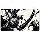 Ultra Pro Black Stitched Playmat - MTG March of the Machine W - Black and white playmat featuring intricate monster and machine hybrid artwork with dynamic lines.