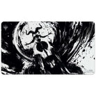 Ultra Pro Black Stitched Playmat - MTG March of the Machine X - Black and white playmat featuring a dynamic skull and claw design with bold brushstroke accents.