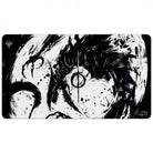 Ultra Pro Black Stitched Playmat - MTG March of the Machine Y - Black and white playmat with abstract swirling ink design and Ultra Pro logo in corner.