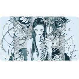 Ultra Pro Playmat - Magic the Gathering Secret Lair - Deep Thoughts Deep Feelings - Visions of Beyond - Rectangular playmat featuring monochrome surreal artwork of a woman partially merged with skeletal and floral elements on a.