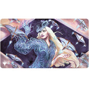 Playmat: Magic the Gathering: Modern Horizons 3: Breya, Etherium Shaper - Playmat featuring a fantasy female character with long white hair, blue glowing armor, and mechanical bird-like creatures.