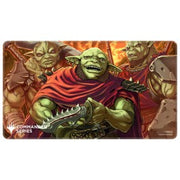Ultra Pro Stitched Playmat Magic the Gathering Commander Series 6 Krenko - Rectangular Magic the Gathering playmat featuring green goblin characters with red and brown armor, fiery background, and.