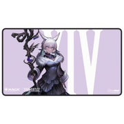 Ultra Pro Black Stitched Playmat - Magic: The Gathering Final Fantasy - Y'shtola Night's Blessed (PEORDER) - Black stitched gaming playmat featuring Y'shtola from Final Fantasy with a large white "IV" on lavender background.