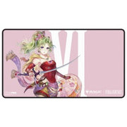 Ultra Pro Black Stitched Playmat - Magic: The Gathering Final Fantasy - Terra Herald of Hope (PREORDER) - Pink and white rectangular gaming playmat featuring green-haired female warrior with bow and sword, black stitched edges,.