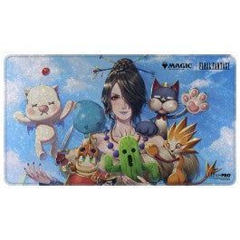 Ultra Pro Holofoil Playmat - Magic: The Gathering Final Fantasy - Lulu Stern Guardian (PREORDER) - The Gathering Final Fantasy playmat featuring Lulu Stern Guardian with blue sky background and colorful fantasy creatures.