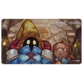 Ultra Pro Holofoil Playmat - Magic: The Gathering Final Fantasy - Vivi Ornitier (PREORDER) - Rectangular gaming playmat featuring Final Fantasy’s Vivi Ornitier in a brown hood and blue robe with glowing yellow eyes,.