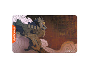 UniVersus CCG: Godzilla - Reign Of Kaiju Mecha Godzilla Kiryu Playmat - Rectangular playmat featuring detailed Mecha Godzilla Kiryu artwork in dark gray and orange tones with smoky clouds and a.