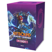 Riftbound: League of Legends TCG: Unleashed Vault (PREORDER) - Purple rectangular box featuring vibrant artwork of fantasy characters and glowing magical effects for Riftbound League of.