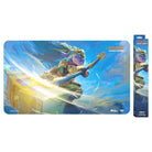 Riftbound: League of Legends TCG Playmat - Unleashed - Poppy, Keeper of the Hammer - Colorful playmat featuring Poppy from League of Legends with blue sky background and glowing hammer design.
