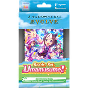 Shadowverse Evolve TCG: Crossover Starter Deck: Ready, Set, Umamusume! - Shadowverse Evolve TCG starter deck with colorful anime girl characters on the card sleeve, blue and green packaging.