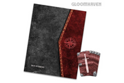 Gloomhaven, 2nd Edition: Solo Scenarios - Gloomhaven 2nd Edition Solo Scenarios book with black and dark red cover, compass design, and matching event cards with.