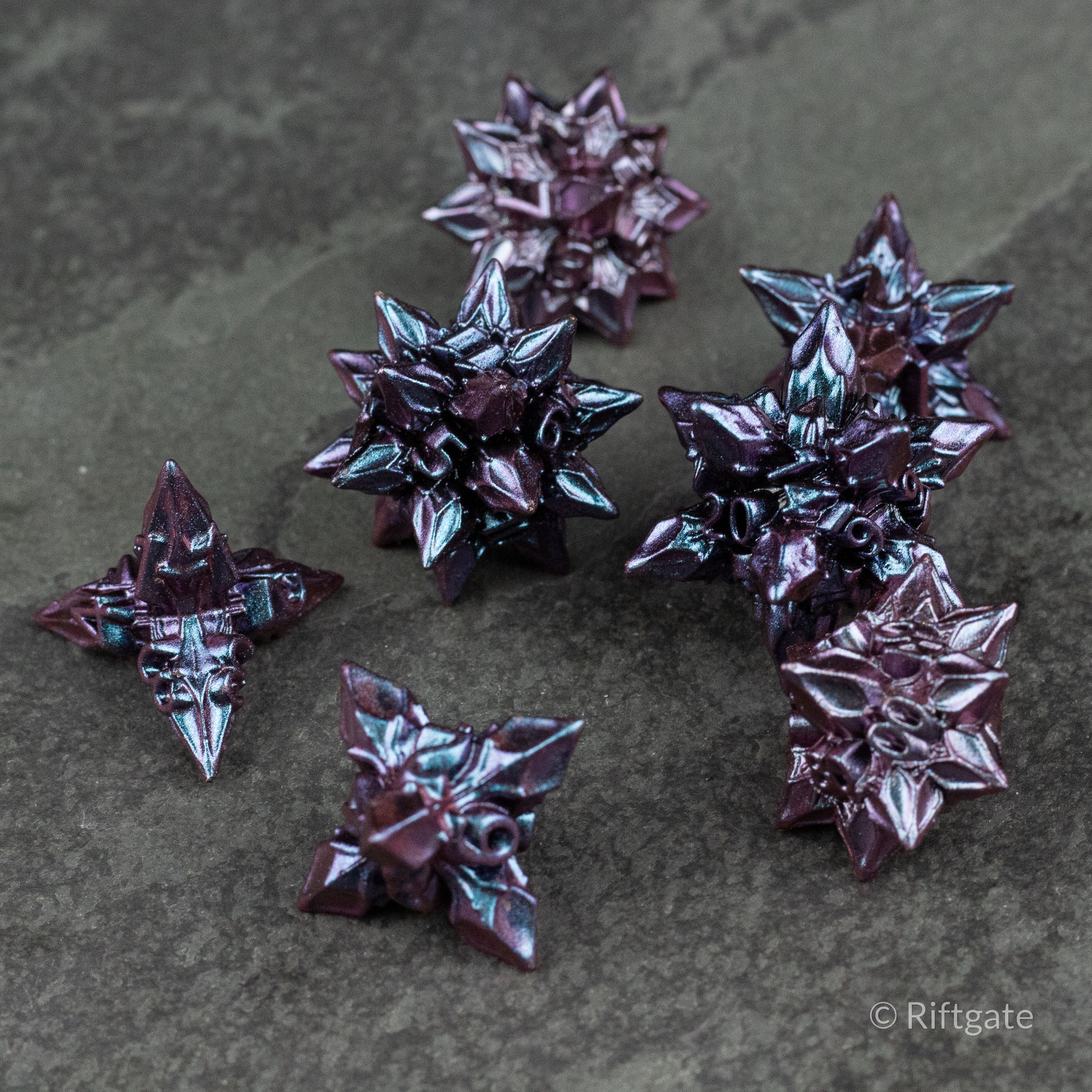 Violet Nova Blossom Dice Set