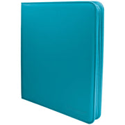 Ultra Pro 12-Pocket Zippered Binder: Vivid - Teal (PREORDER) - Teal zippered binder with smooth faux leather cover and rounded edges, Ultra Pro 12-pocket design.