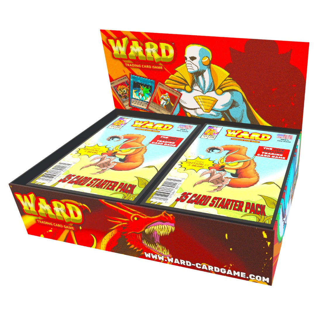 Ward TCG Generation 1 Edition 2 Starter Box - Red and yellow Ward TCG Generation 1 Edition 2 Starter Box with fiery dragon and armored character artwork, containing two.