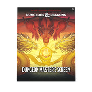 Dungeons & Dragons: Dungeon Masters Screen 2024 - Dungeons & Dragons Dungeon Masters Screen 2024 with fiery red and gold dragon artwork and glowing central die design.