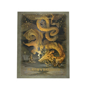 Dungeons & Dragons: Players Handbook Alternate Cover 2024 - Dark fantasy RPG book cover featuring a golden dragon coiled around torches and adventurers, with ornate gold accents and.